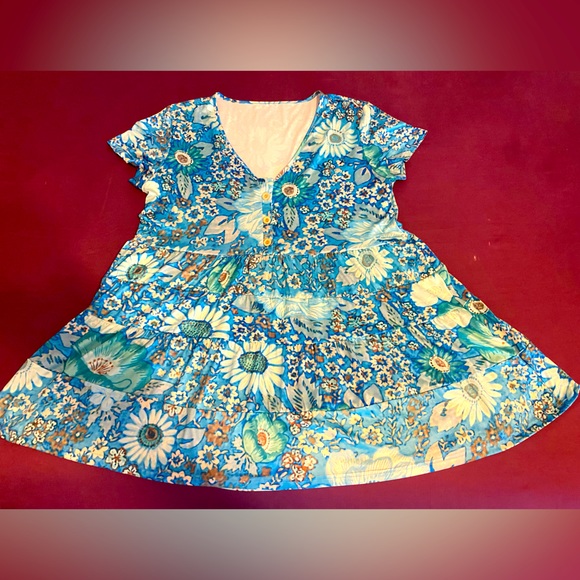 Boho Beach Hut (Cinnie) bohemian inspired floral ruffle dress - SZ XL - NEW - Picture 11 of 13